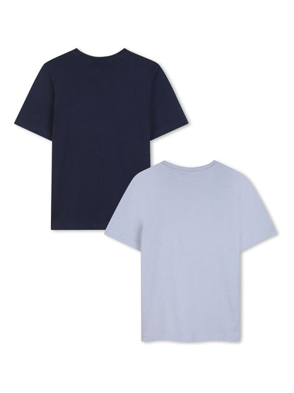 Dsiney Kidz - BOSS Navy Blue/Blue Chest Logo T-Shirts 2 Pack image 2