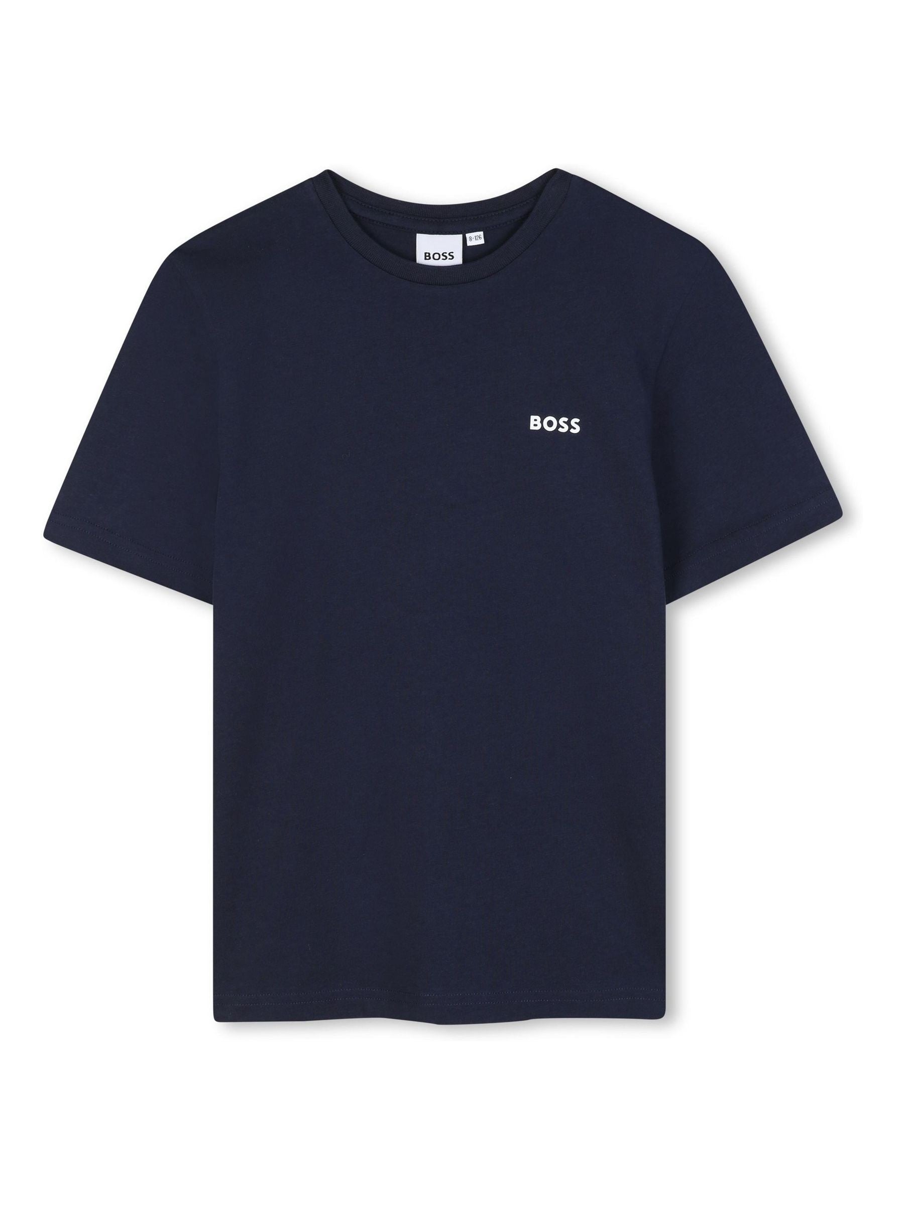 Dsiney Kidz - BOSS Navy Blue/Blue Chest Logo T-Shirts 2 Pack image 4