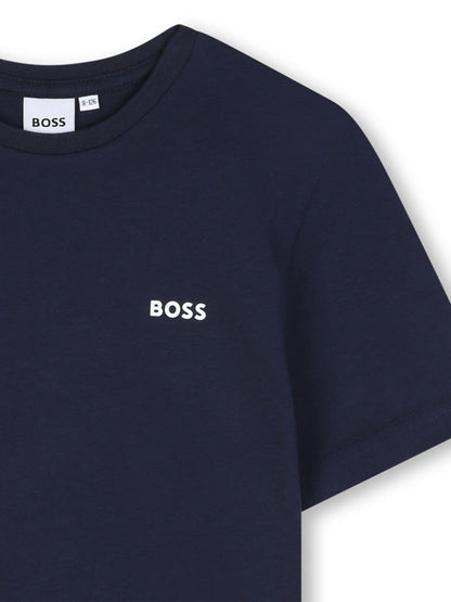 Dsiney Kidz - BOSS Navy Blue/Blue Chest Logo T-Shirts 2 Pack image 5