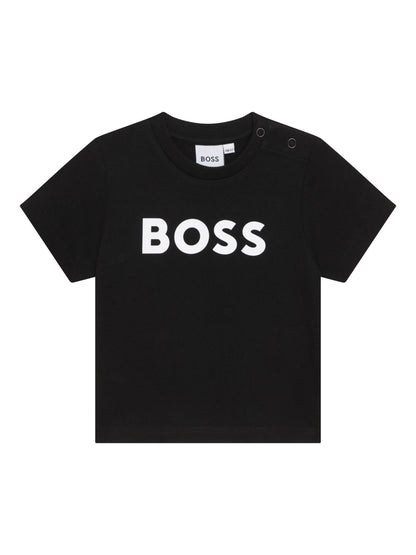 Dsiney Kidz - BOSS Black Cotton Jersey Short Sleeve T-Shirt image 1
