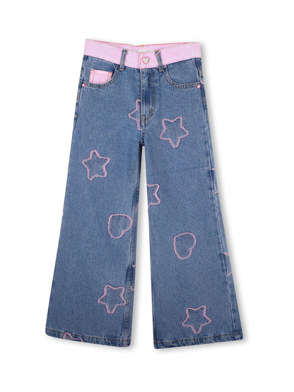 Dsiney Kidz - Billieblush Blue Two-Tone Jacquard Denim Jeans image 1