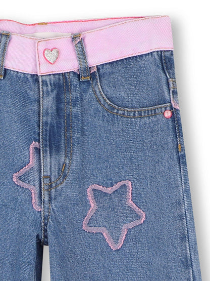 Dsiney Kidz - Billieblush Blue Two-Tone Jacquard Denim Jeans image 3