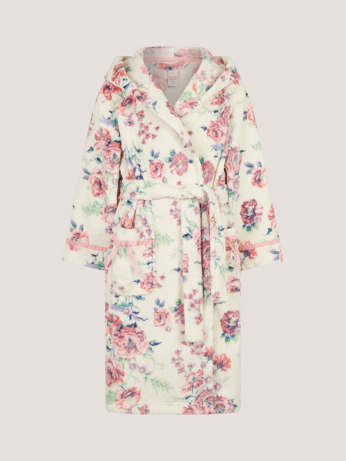 Dsiney Kidz - Monsoon Cream Floral Print Fleece Dressing Gown image 1