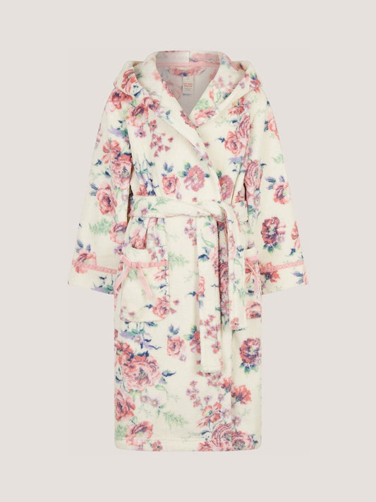 Dsiney Kidz - Monsoon Cream Floral Print Fleece Dressing Gown image 1