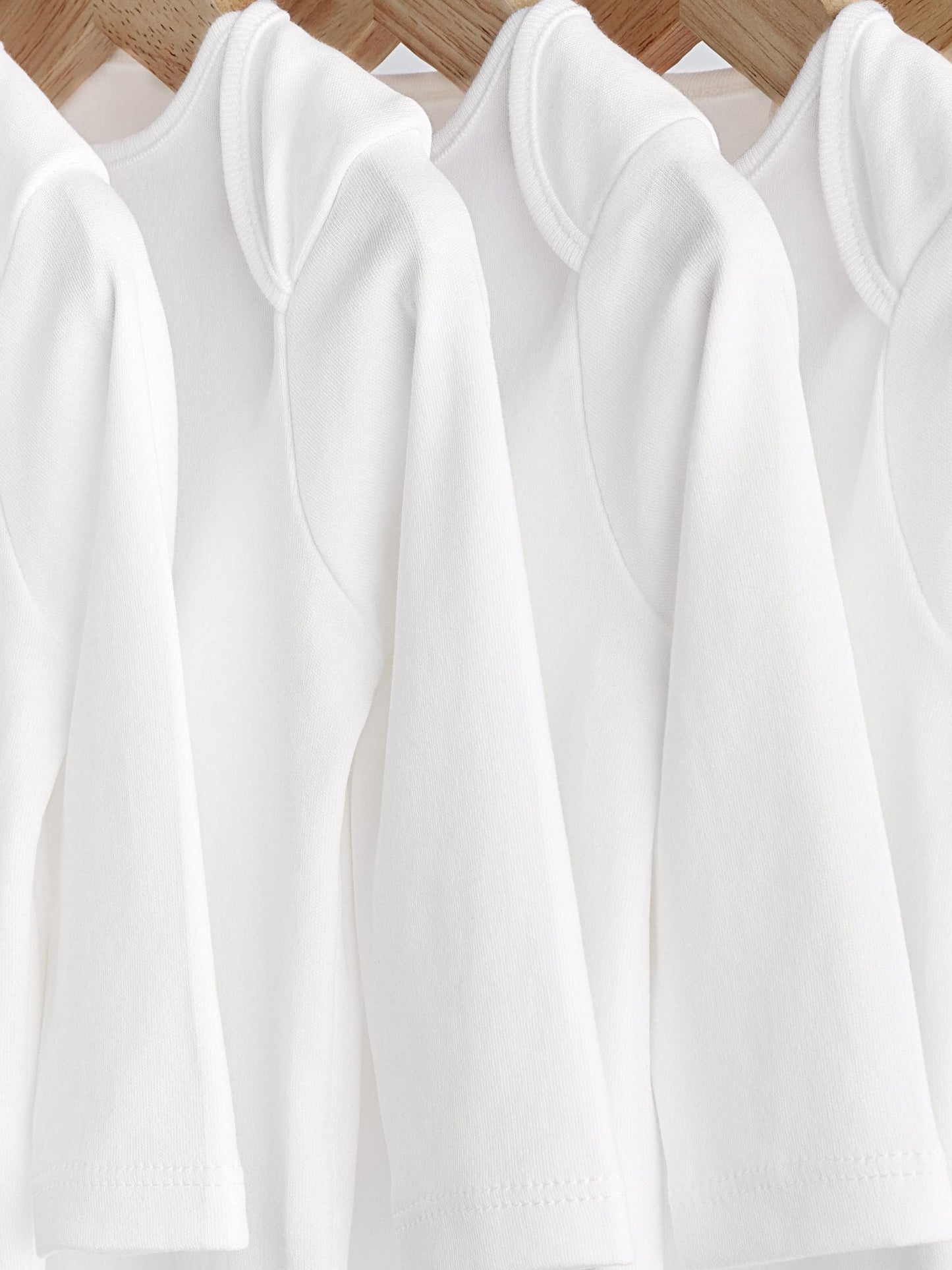 White 7 Pack Essential Baby Long Sleeve Bodysuits image 4