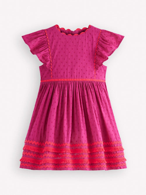 Boden Pink Flutter Sleeve Ric Rac Dress image 1