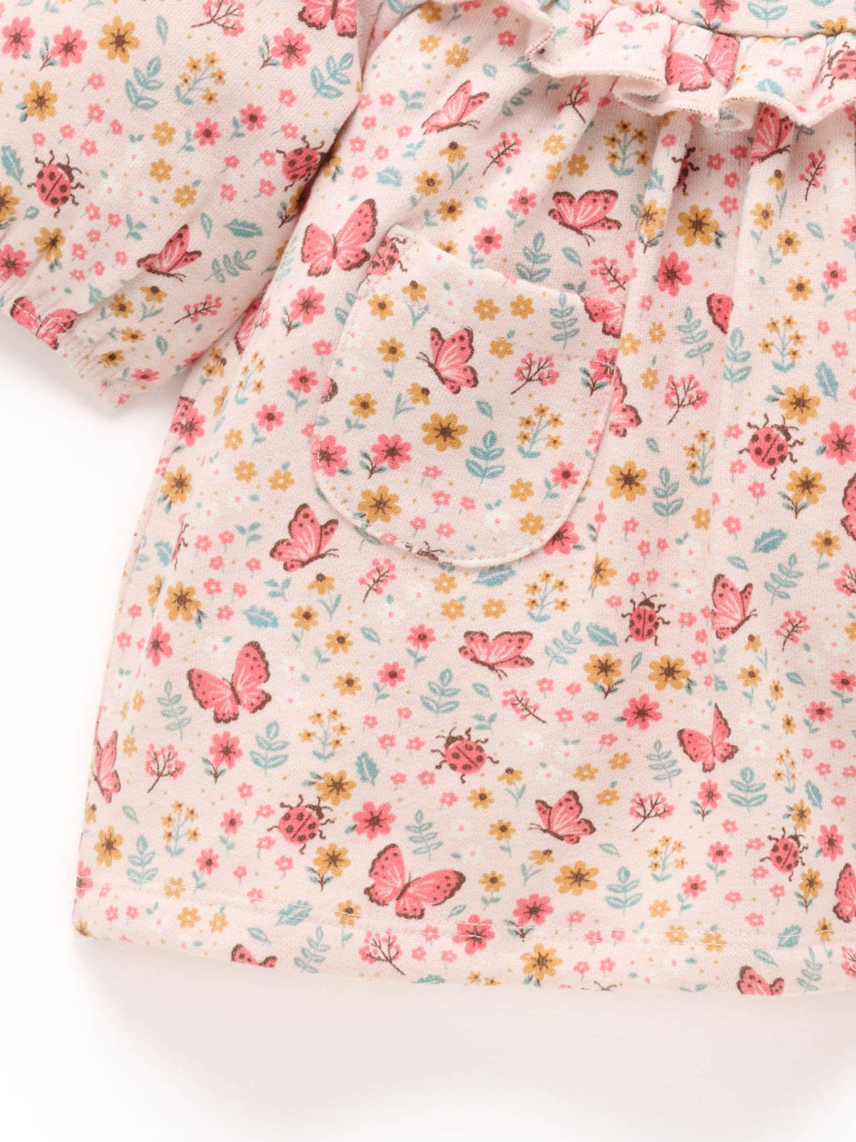 Purebaby Pink Cosy Floral Print Long Sleeve Dress & Leggings Set - image 6
