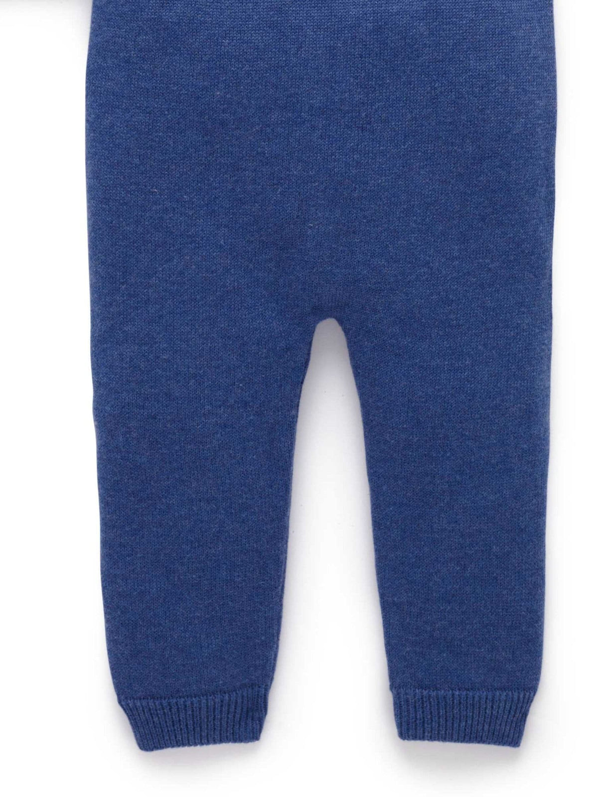 Purebaby Blue Striped Knit Set Polo Jumper & Leggings Set - image 4