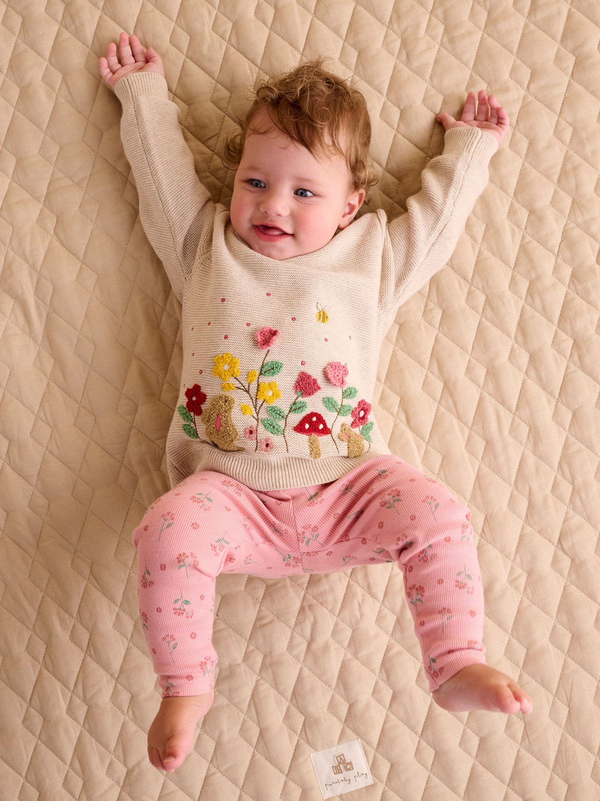 Purebaby Natural Woodland Floral Knit Jumper - image 1