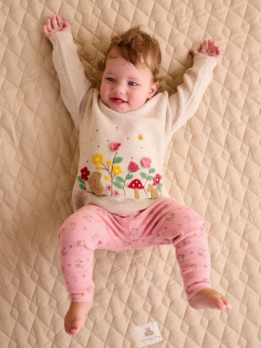Purebaby Natural Woodland Floral Knit Jumper - image 1