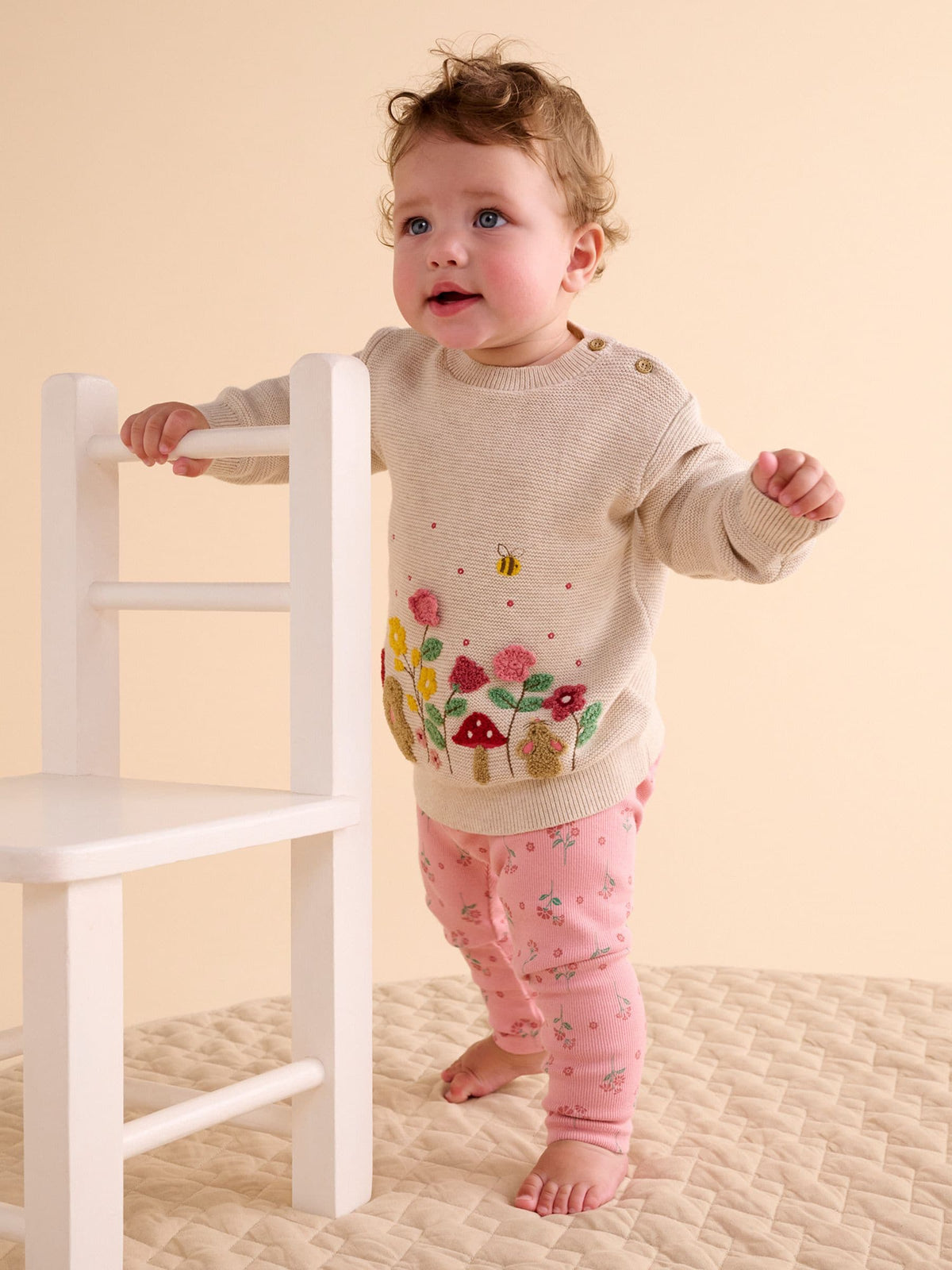 Purebaby Natural Woodland Floral Knit Jumper - image 2