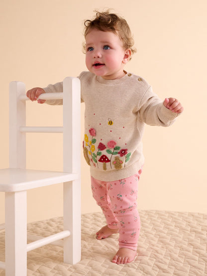 Purebaby Natural Woodland Floral Knit Jumper - image 2
