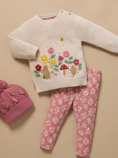 Purebaby Natural Woodland Floral Knit Jumper - image 3