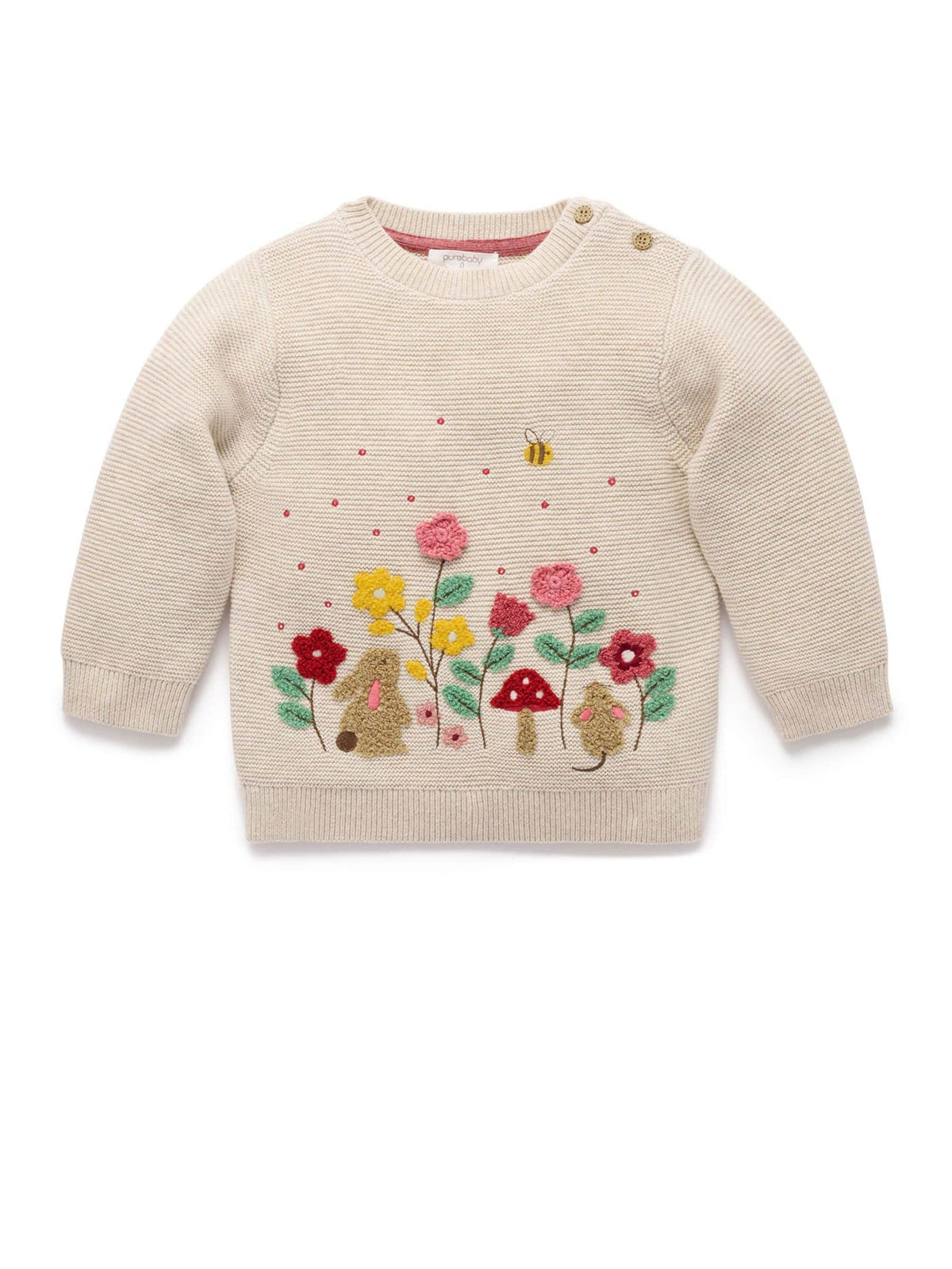 Purebaby Natural Woodland Floral Knit Jumper - image 4