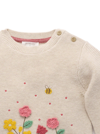 Purebaby Natural Woodland Floral Knit Jumper - image 5
