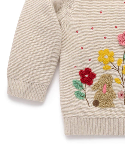 Purebaby Natural Woodland Floral Knit Jumper - image 7