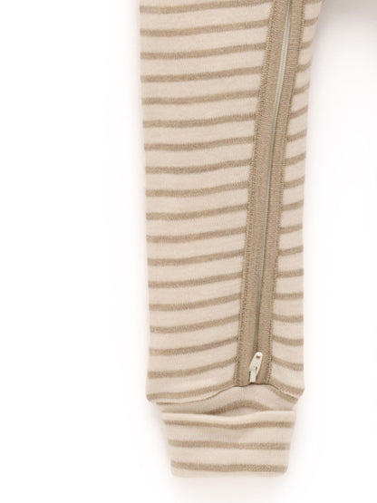 Purebaby Natural Merino Striped Knit Footless Zip Sleepsuit - image 6