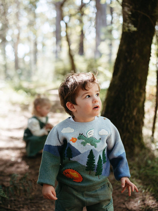 Purebaby Green Dragon Mountain Knit Jumper - image 1