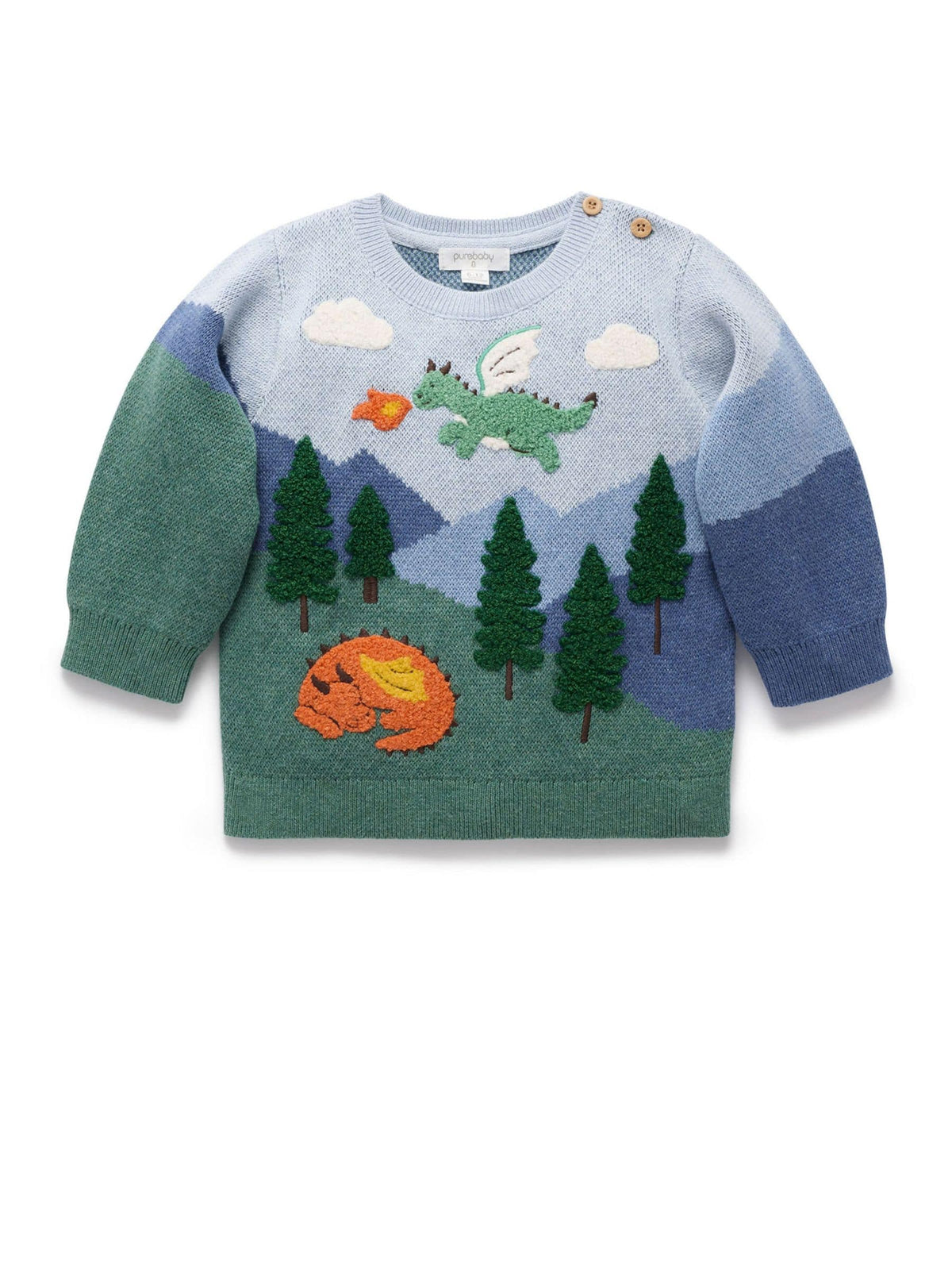 Purebaby Green Dragon Mountain Knit Jumper - image 4