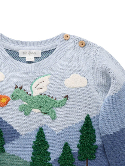 Purebaby Green Dragon Mountain Knit Jumper - image 5