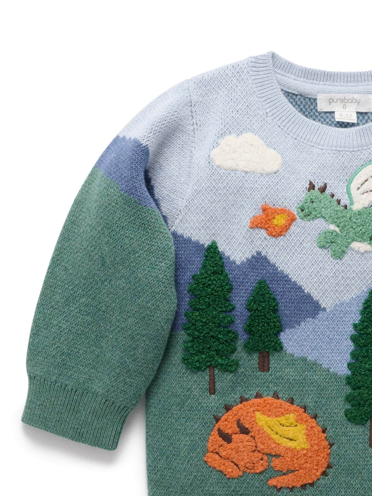 Purebaby Green Dragon Mountain Knit Jumper - image 7