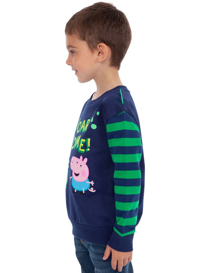 Dsiney Kidz - Character Blue George Pig Dinosaur Stripe 100% Cotton Sweatshirt image 2