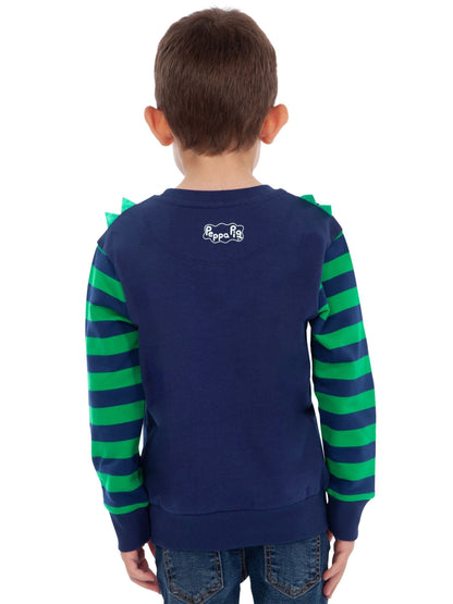 Dsiney Kidz - Character Blue George Pig Dinosaur Stripe 100% Cotton Sweatshirt image 3