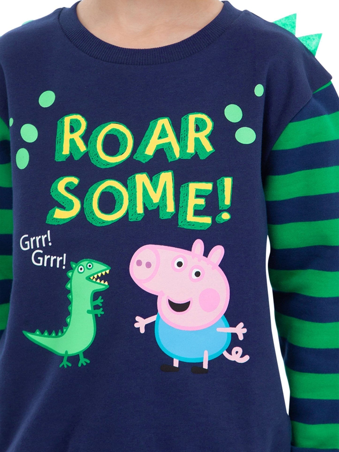 Dsiney Kidz - Character Blue George Pig Dinosaur Stripe 100% Cotton Sweatshirt image 4