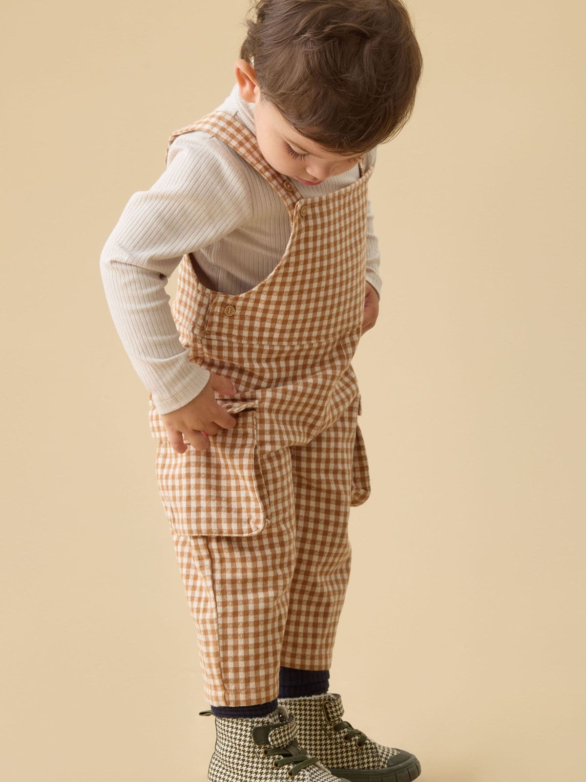 MORI Brown Checked Dungarees - image 1