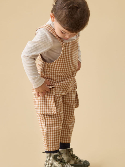 MORI Brown Checked Dungarees - image 1
