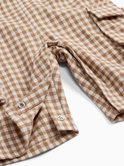 MORI Brown Checked Dungarees - image 3