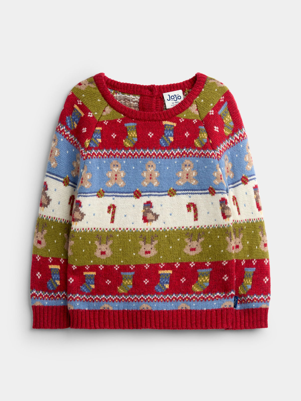 JoJo Maman Bébé Burgundy Christmas Character 2-Piece Fairisle Set - image 3