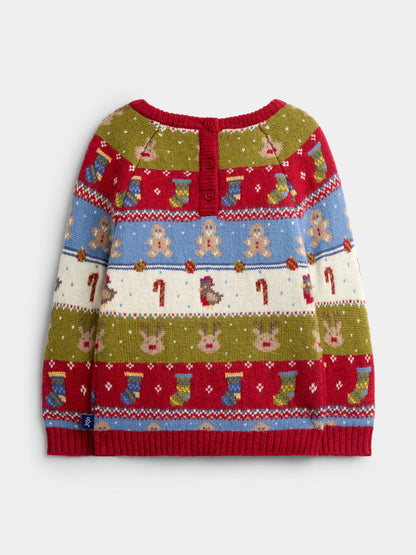 JoJo Maman Bébé Burgundy Christmas Character 2-Piece Fairisle Set - image 4