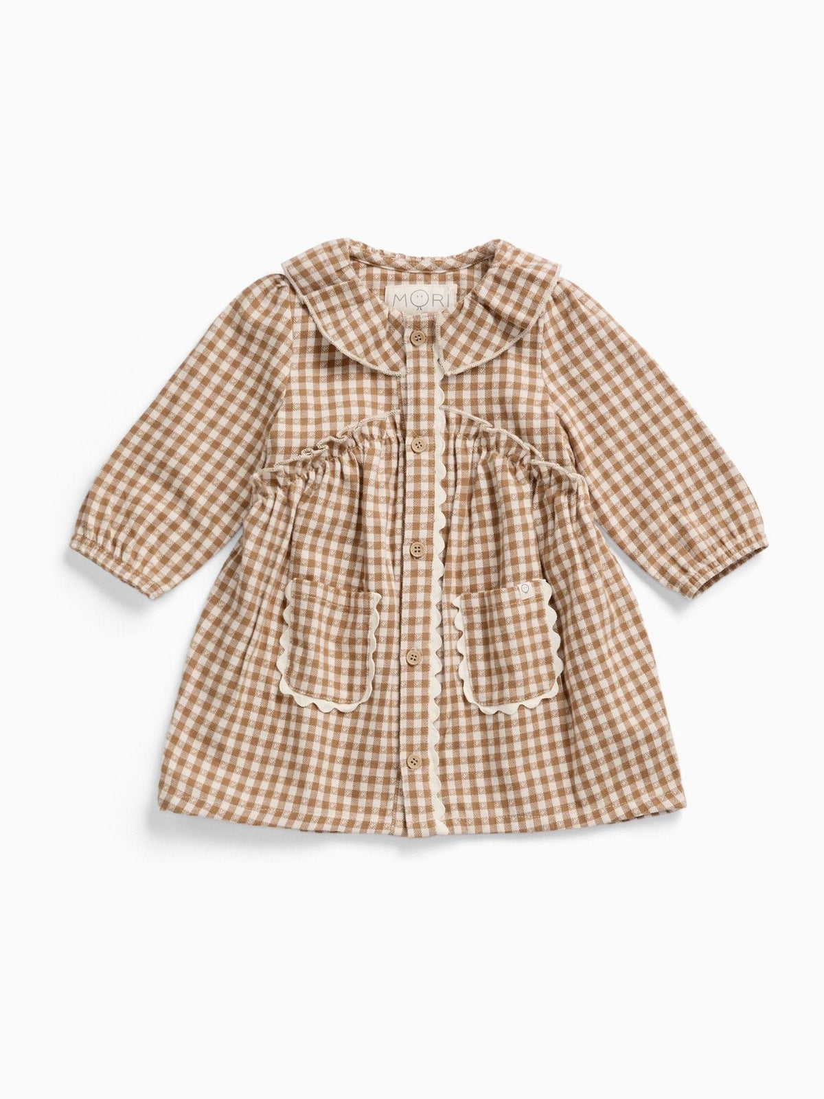 Dsiney Kidz - MORI Brown Checked Frill Dress image 1