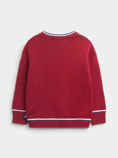 JoJo Maman Bébé Red Race Car Race Car Knitted Jumper - image 2
