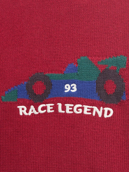 JoJo Maman Bébé Red Race Car Race Car Knitted Jumper - image 3