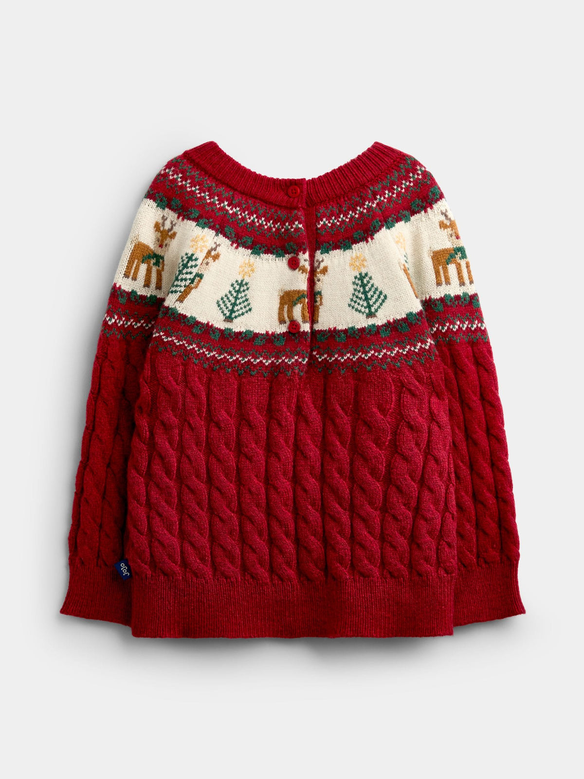 JoJo Maman Bébé Dark Red Reindeer Fairisle Christmas Jumper - image 2