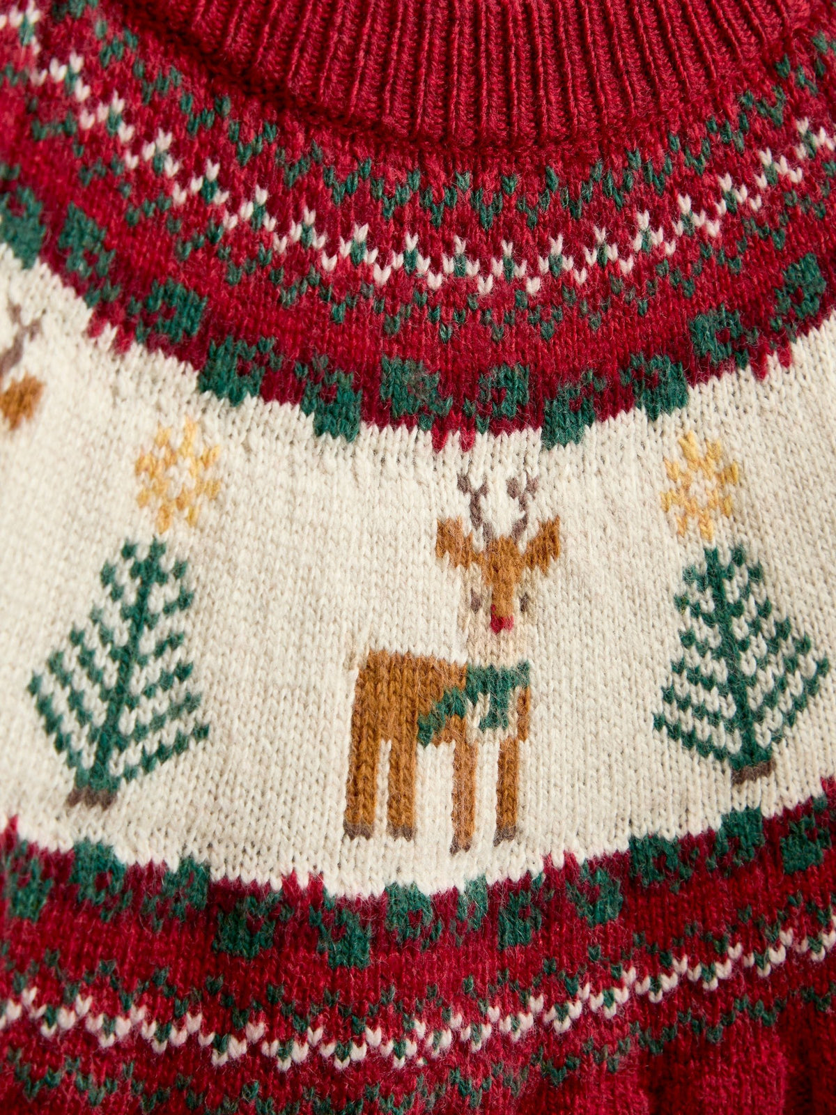 JoJo Maman Bébé Dark Red Reindeer Fairisle Christmas Jumper - image 3