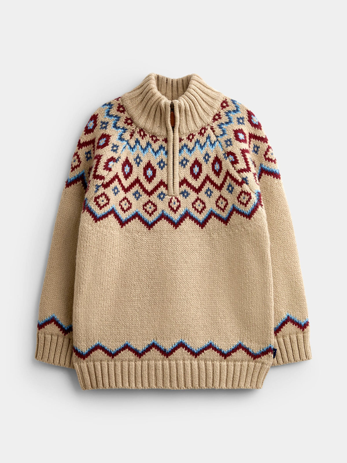 JoJo Maman Bébé Natural Nordic Half Zip Knitted Jumper - image 2
