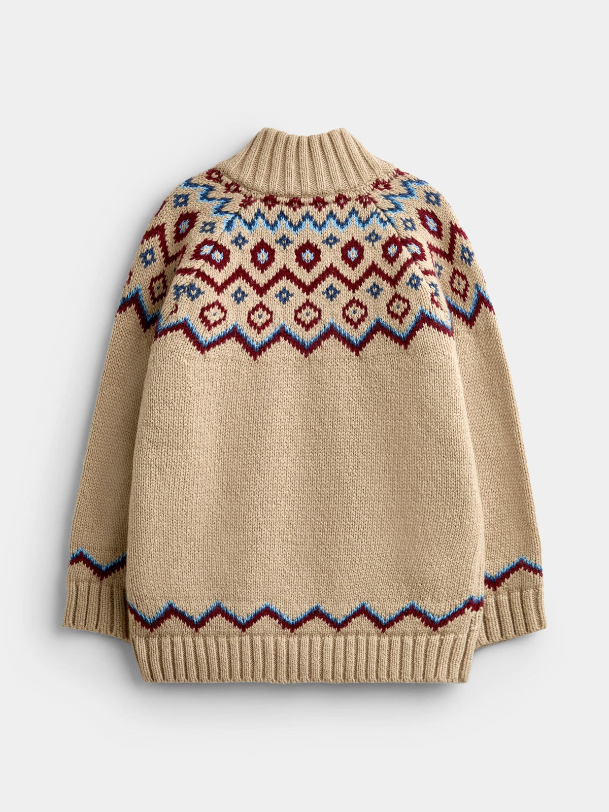 JoJo Maman Bébé Natural Nordic Half Zip Knitted Jumper - image 3