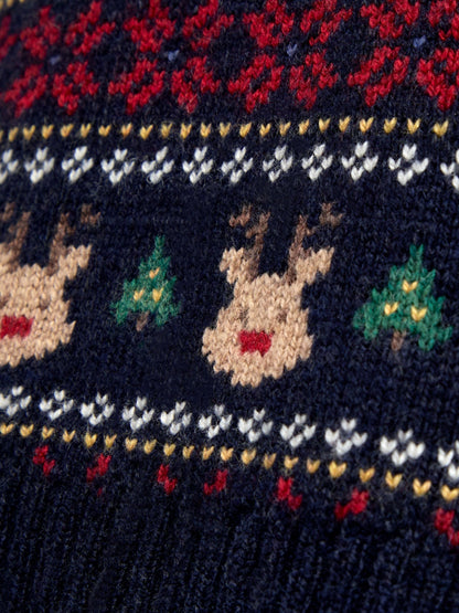 JoJo Maman Bébé Navy Blue Christmas Character Fairisle Tank Top - image 4