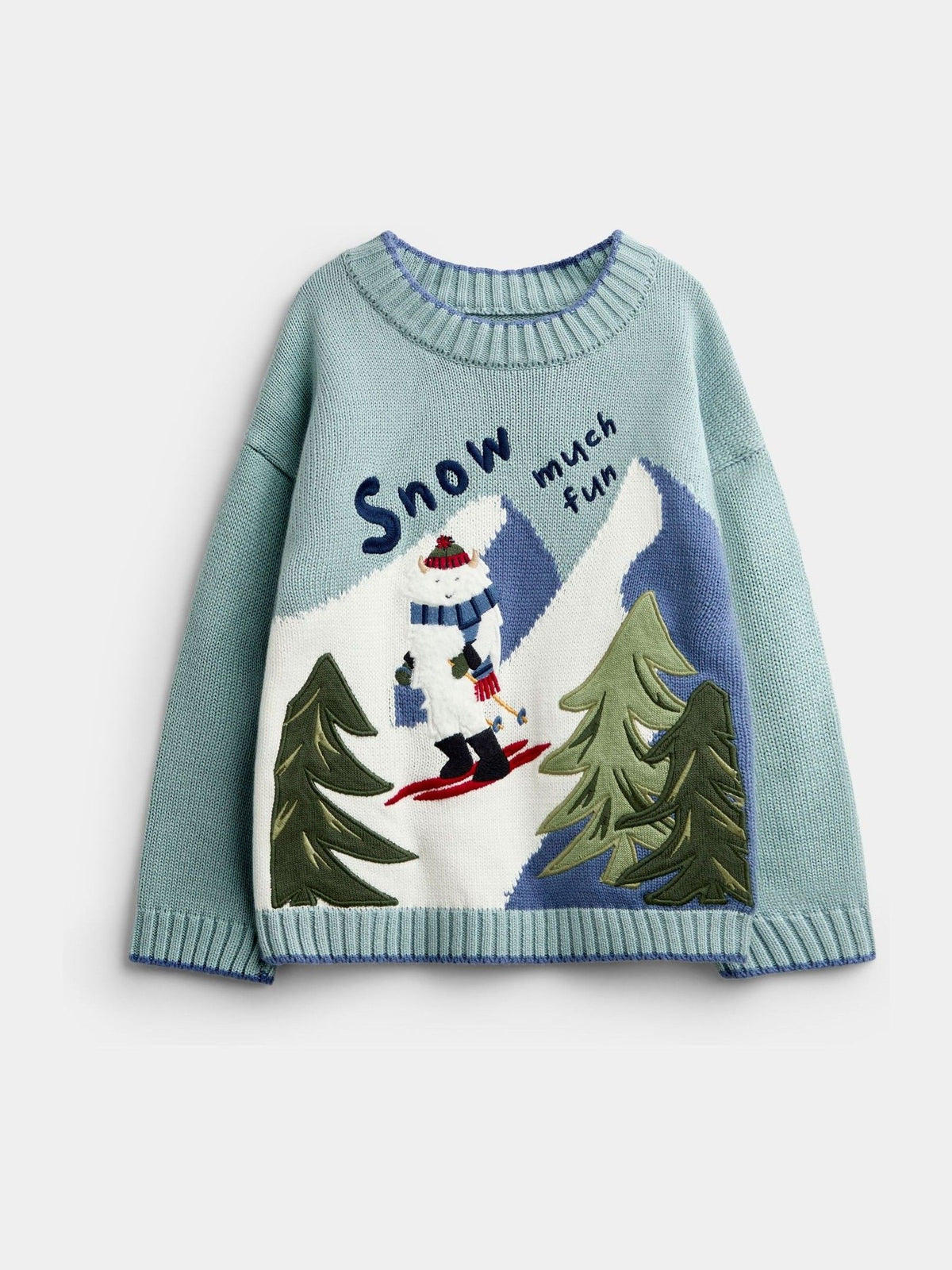 Dsiney Kidz - JoJo Maman Bébé Light Blue Yeti Embroidered Jumper image 1