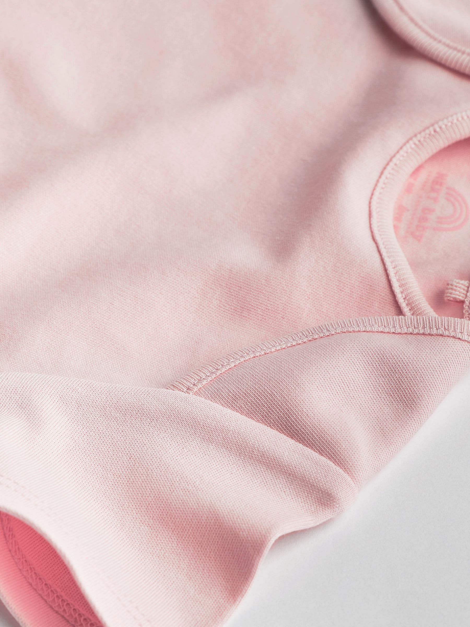 Pink/White 5 Pack Essential Short Sleeve Baby Bodysuits image 5