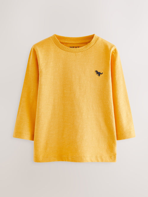 Ochre Yellow Long Sleeve Plain T-Shirt (3mths-7yrs) image 1