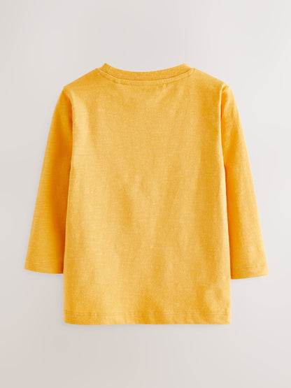 Ochre Yellow Long Sleeve Plain T-Shirt (3mths-7yrs) image 2