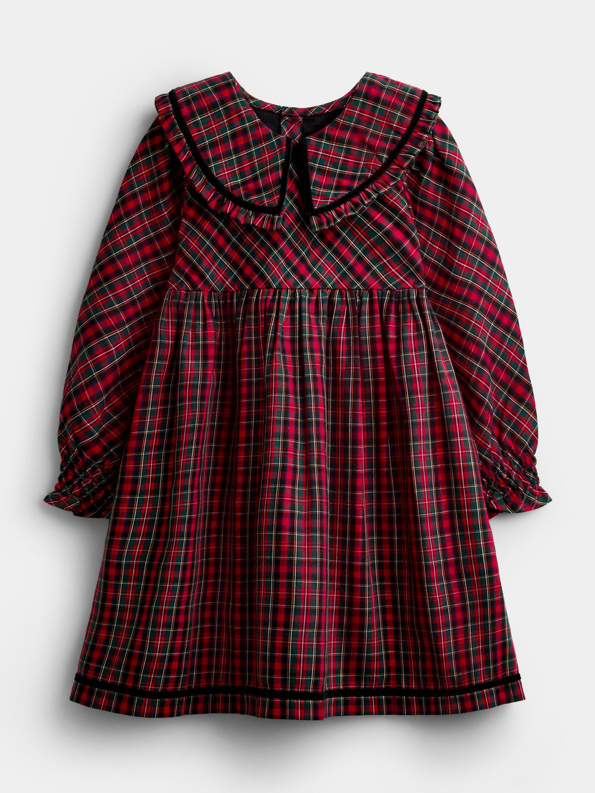 JoJo Maman Bébé Red Tartan Check Frill Collar Dress - image 4