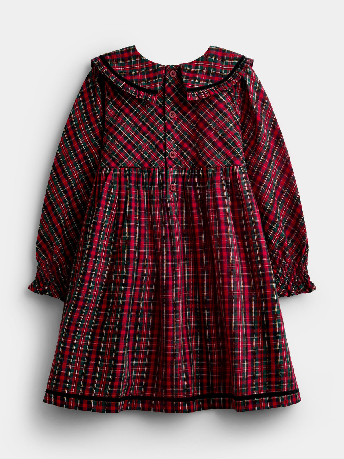 JoJo Maman Bébé Red Tartan Check Frill Collar Dress - image 5