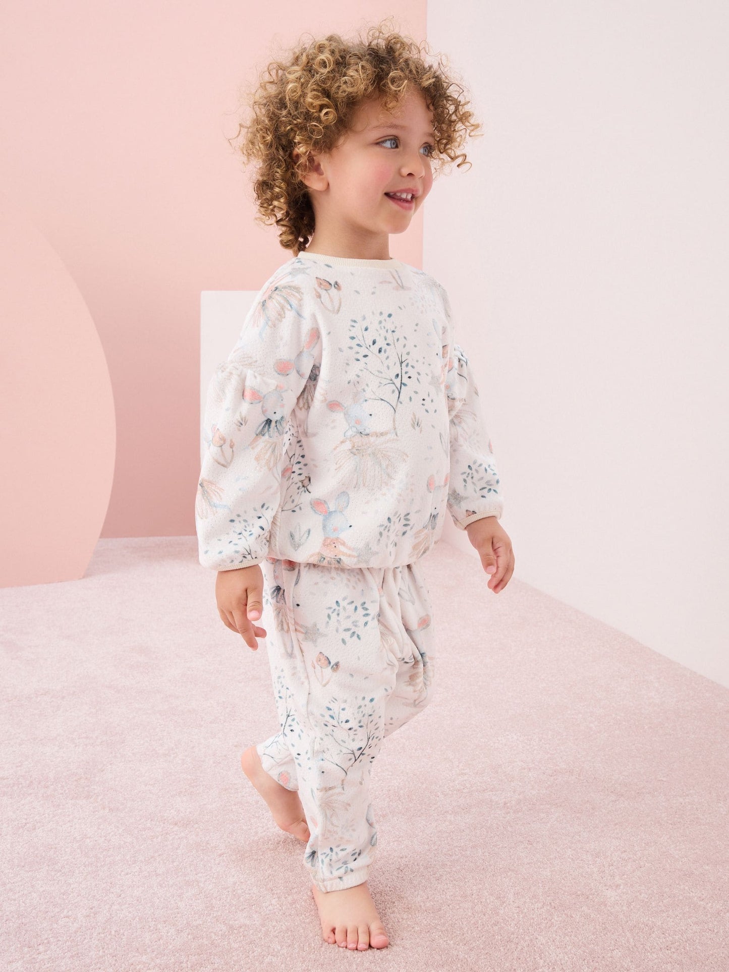 Cream Mouse Cosy Fleece Pyjamas (9mths-10yrs)