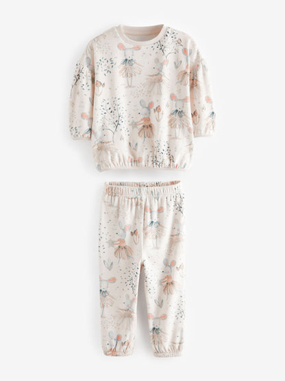 Cream Mouse Cosy Fleece Pyjamas (9mths-10yrs)