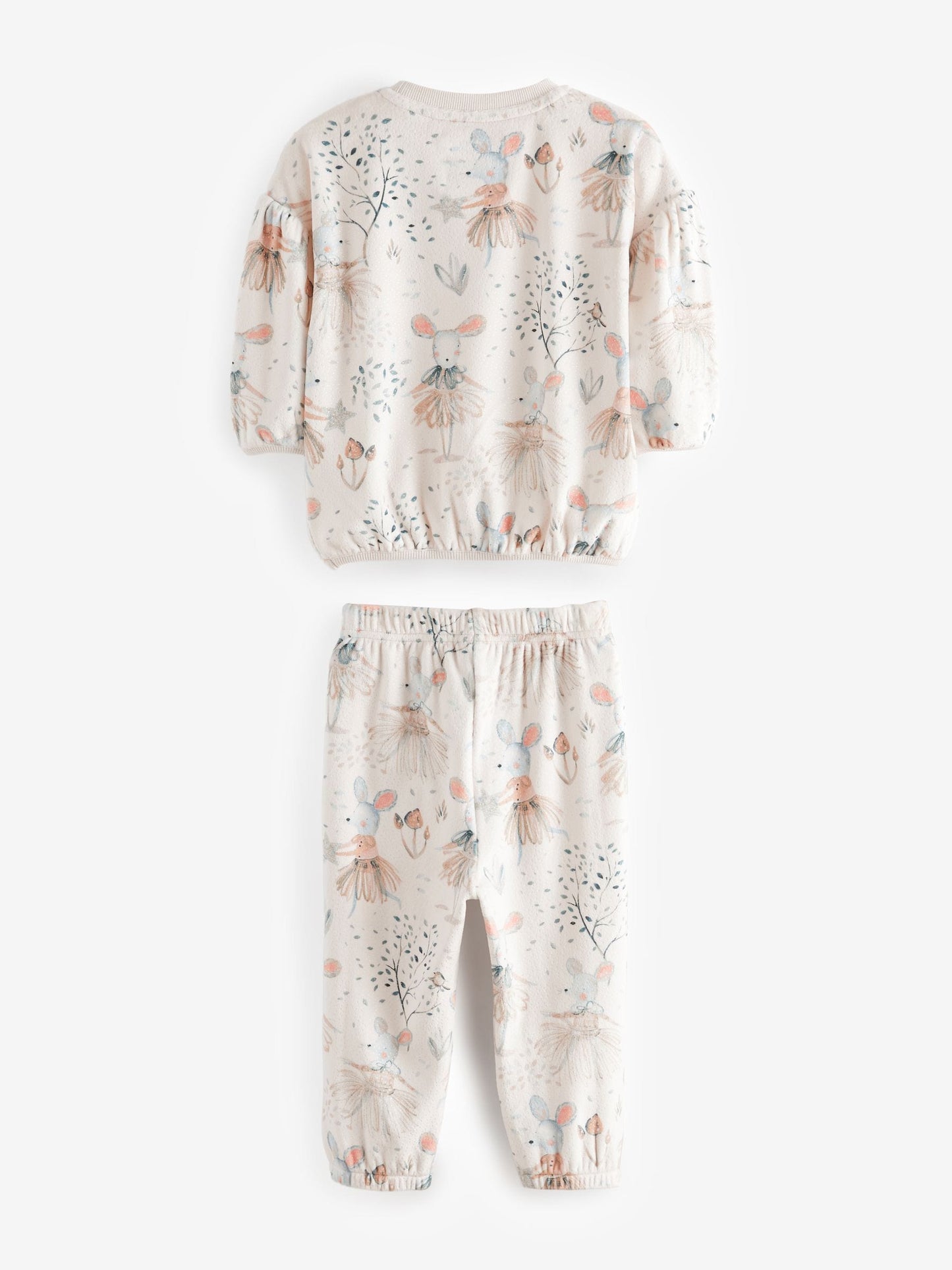 Cream Mouse Cosy Fleece Pyjamas (9mths-10yrs)